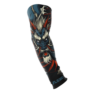 Variety of FlexoGear's stylish Compression Arm Sleeves in diverse colors and patterns