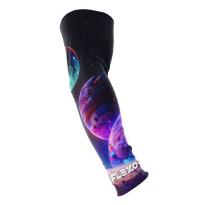 Variety of FlexoGear's stylish Compression Arm Sleeves in diverse colors and patterns.